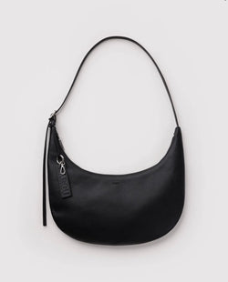 Baggu Medium Recycled Leather Flat crescent - Black