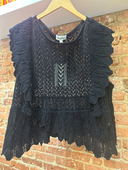 &merci Crochet Knit Butterfly Top