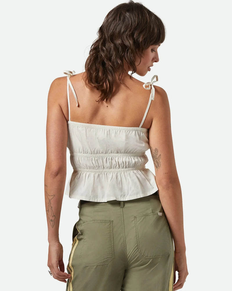 Brixton Eden Smocked Top - Off White 100% Organic Cotton