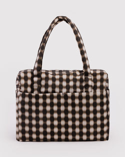 Baggu Cloud Carry-On Blurred Gingham Brown