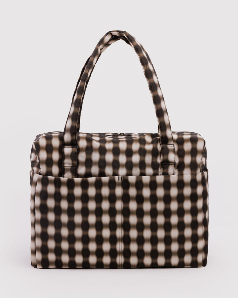 Baggu Cloud Carry-On Blurred Gingham Brown