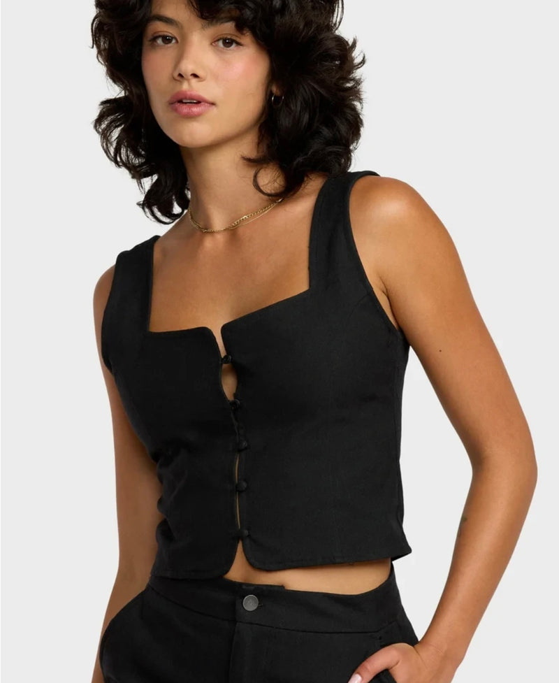 RVCA Bonnie Button Down Top