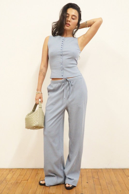 Bailey Rose Stripe Button Tank