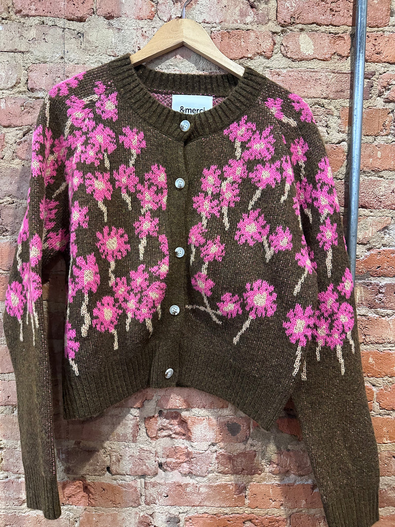 &merci Floral Cardigan Sweater