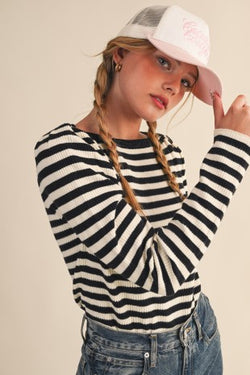 &merci Boat Neck Stripe Sweater