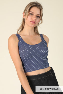 Nikibiki Polka Dot Edge Crop Tank