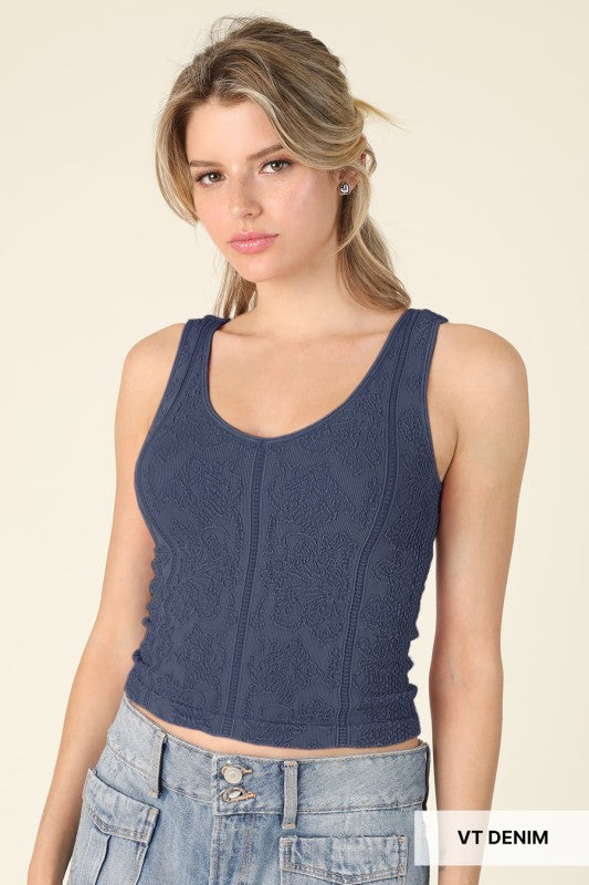 Nikibiki Reversible Lace Textured Top