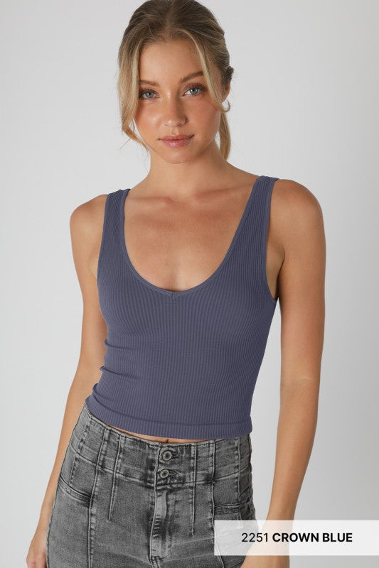 Nikibiki Reversible Ribbed Crop Tank