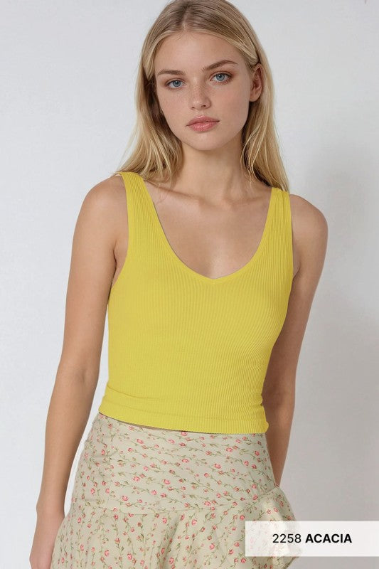 Nikibiki Reversible Ribbed Crop Tank