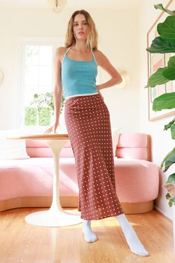 Hyfve Polka Dot A-Line Linen Skirt