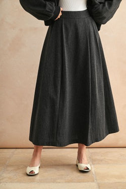 Miou Muse Wool A-line Pleated Skirt