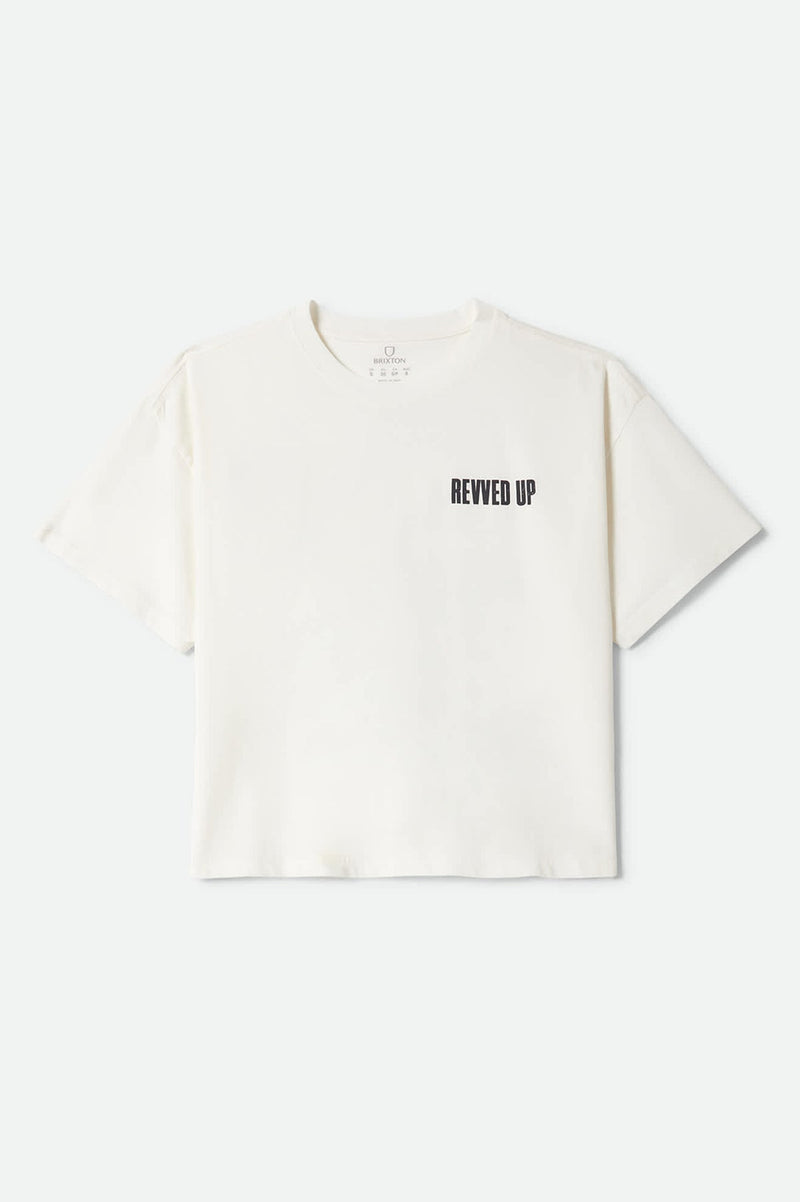 Brixton Revved Up Boxy Crew T-Shirt in Off White
