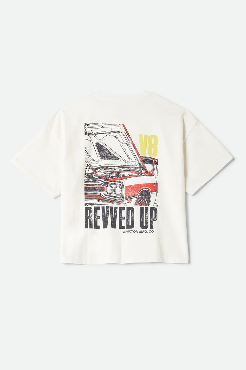 Brixton Revved Up Boxy Crew T-Shirt in Off White