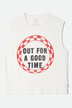 Brixton Out For A Good Time Muscle Tank in Off White