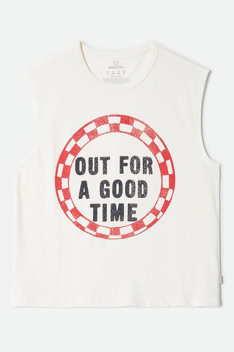 Brixton Out For A Good Time Muscle Tank in Off White