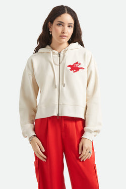 Brixton Pegasus Zip Hood in Whitecap