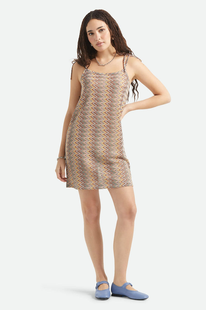 Brixton The Cabana Mesh Tunic Dress in Multicolor Zigzag