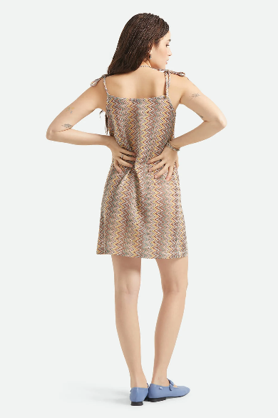 Brixton The Cabana Mesh Tunic Dress in Multicolor Zigzag