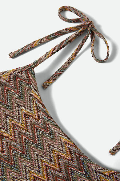 Brixton The Cabana Mesh Tunic Dress in Multicolor Zigzag