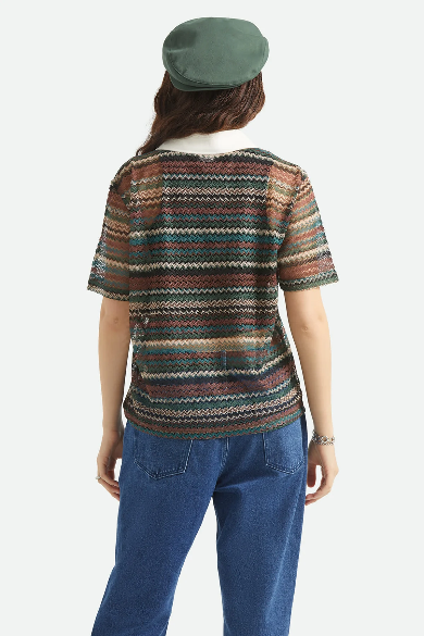Brixton Varsity T- Shirt in Multi Retro Stripe