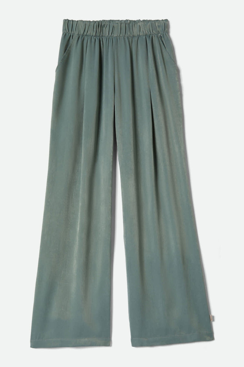 Brixton SoHo Silky Pant in Blue Green Shine