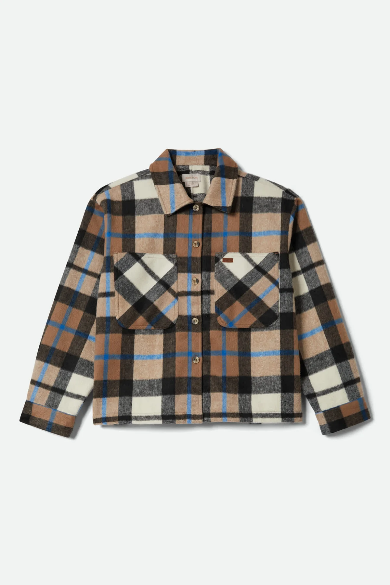 Brixton Bowery Women’s Soft Brushed Flannel in Washed Black/Sand