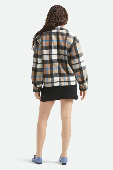 Brixton Bowery Women’s Soft Brushed Flannel in Washed Black/Sand