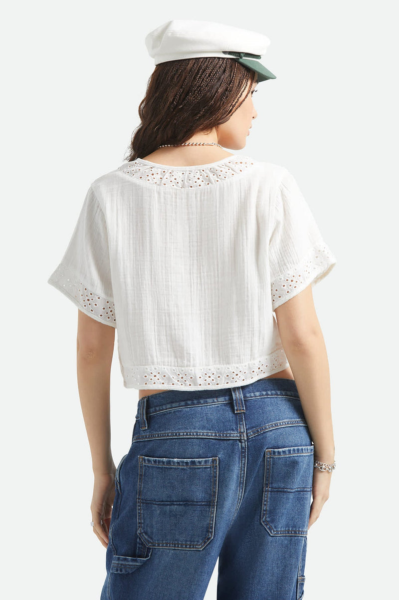 Brixton Seaside Eyelet Top in Eyelet White