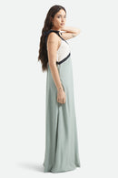 Brixton Sunset Tie Slip Dress in Sage Green/Whitecap