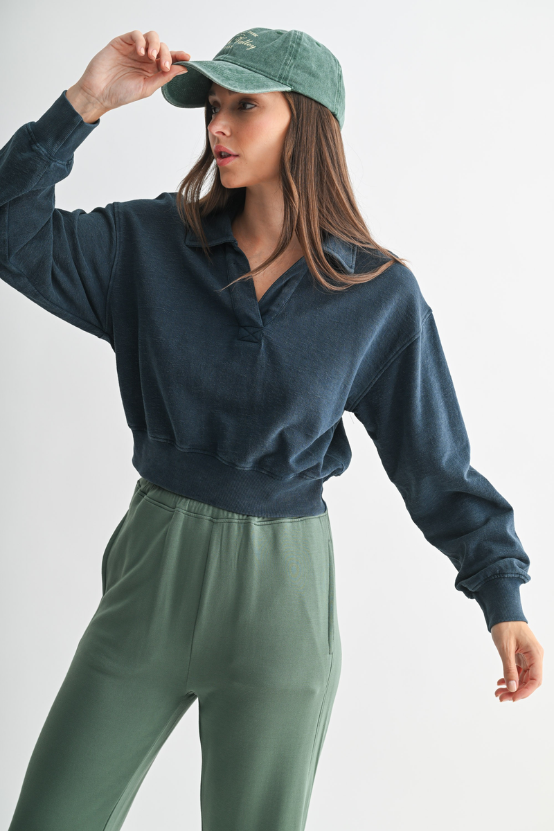 Mono B Highland Jacquard Collar Pullover
