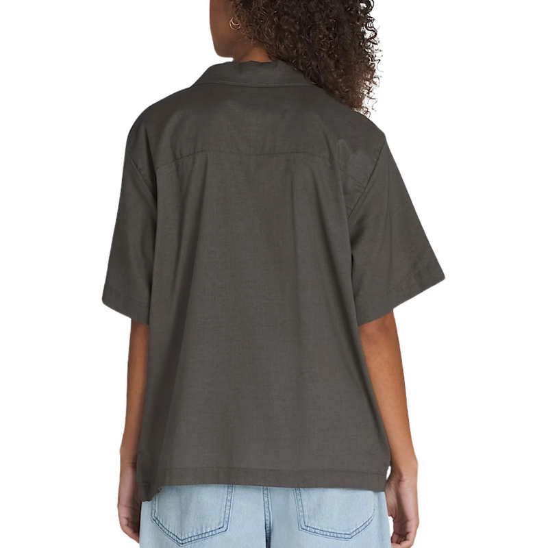 Vans Cassidy Camp Shirt in Asphalt Grey