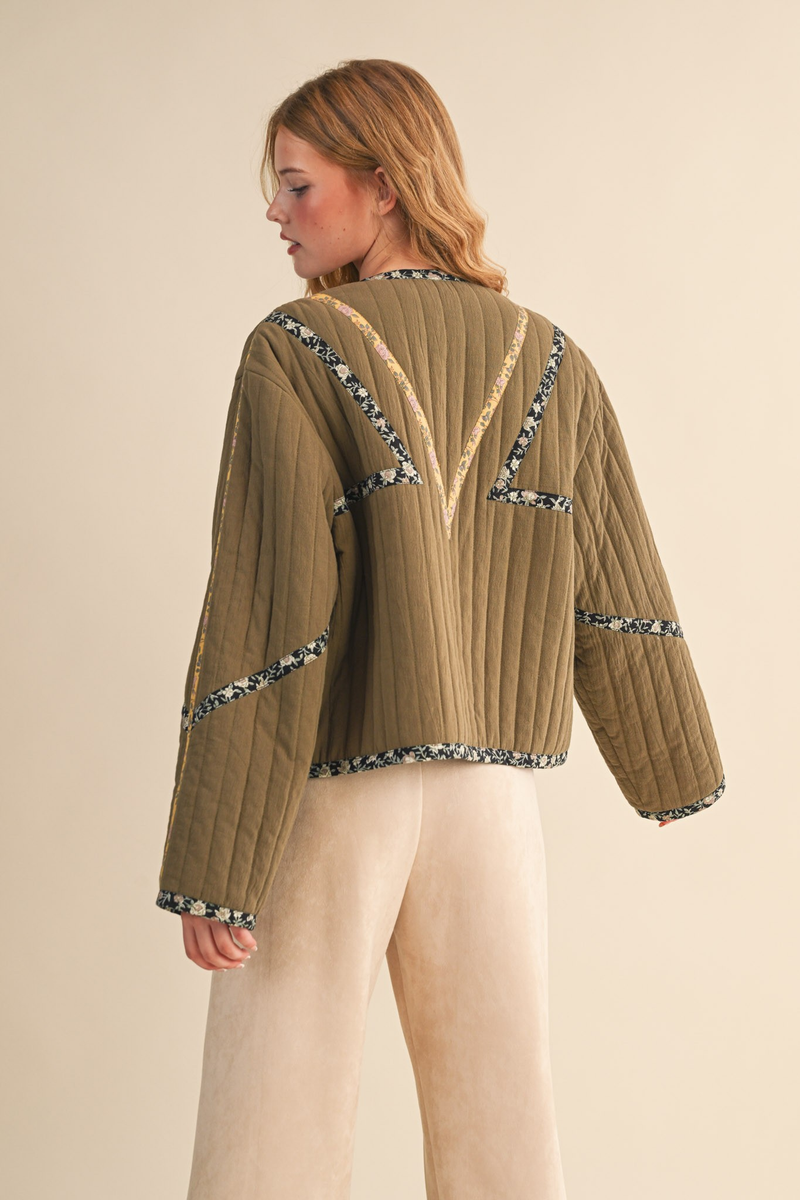 &merci Quilted Jacket With Contrast Binding Detail