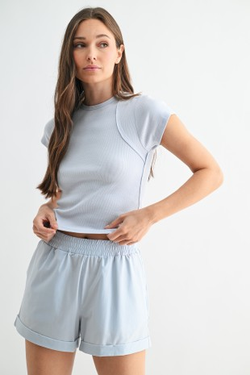 Mono B Ridge Raglan Ribbed Baby Tee