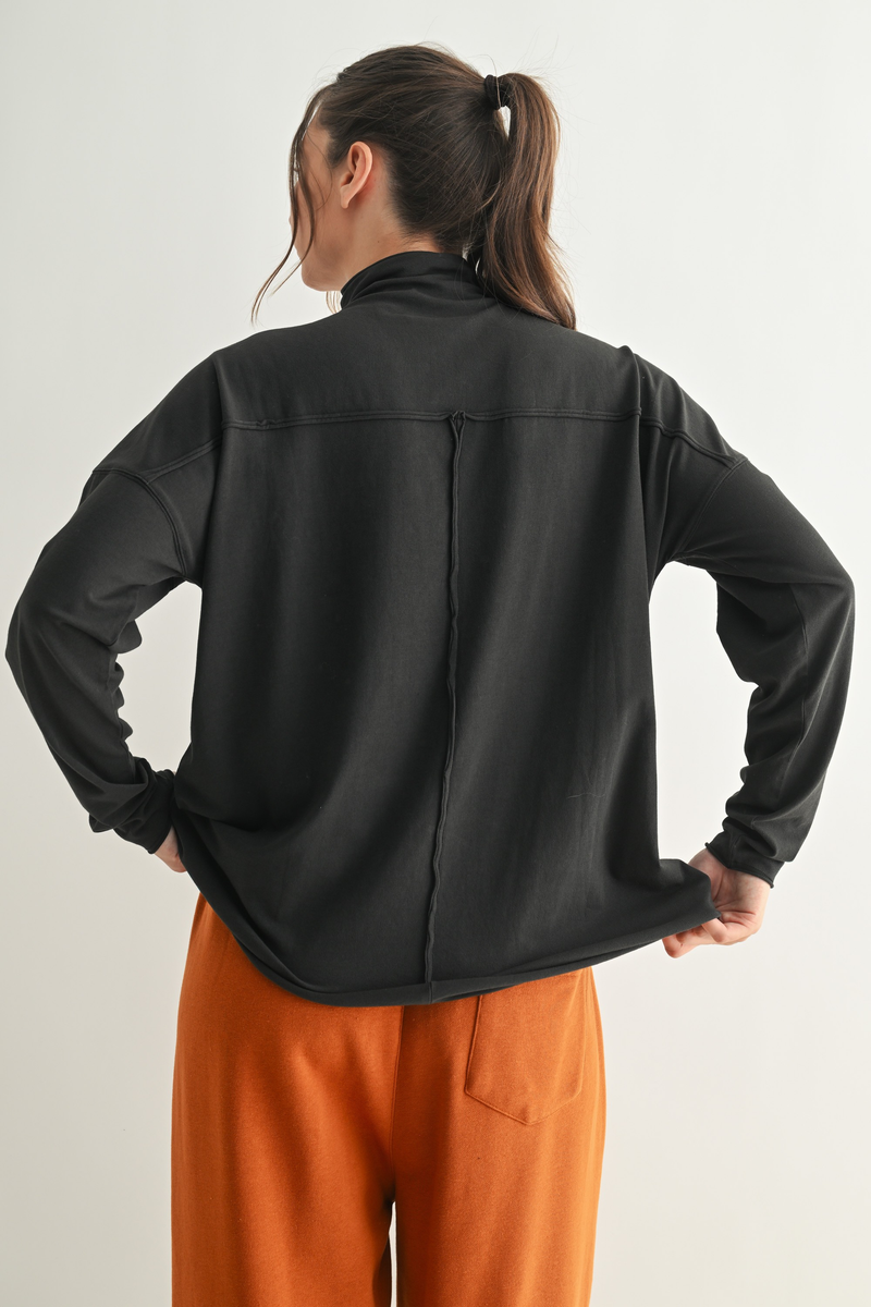 Pima Cotton Slouchy Turtleneck