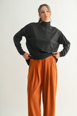 Pima Cotton Slouchy Turtleneck