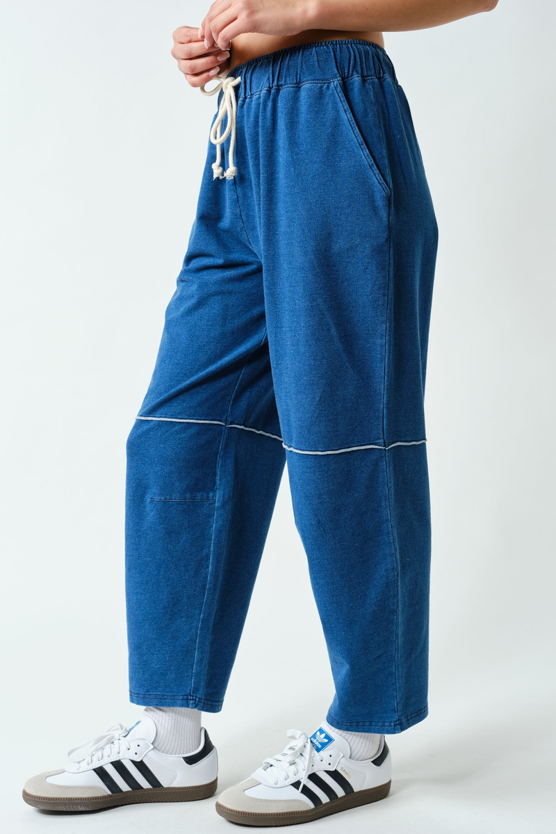 Mono B Cotton Blend Mineral Wash Straight Leg Pants