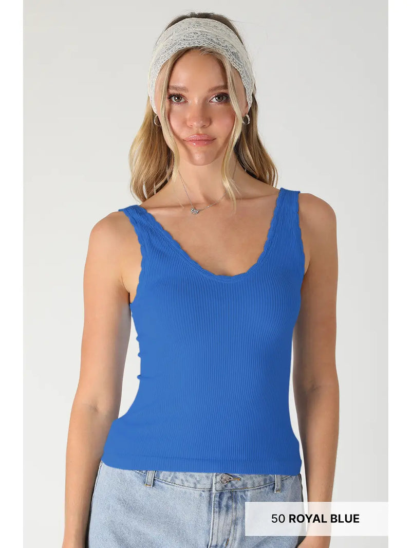 Nikibiki Reversible Scallop Edge Tank