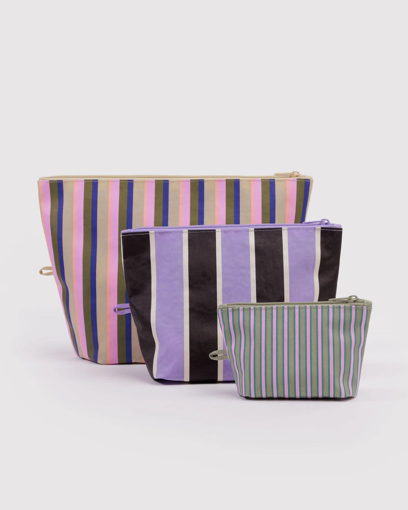 Baggu Flat Pouch Set in Candy Shop Stripes