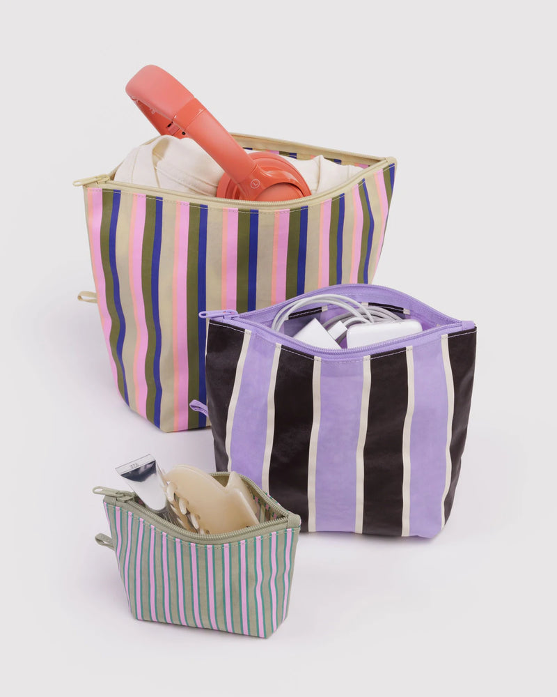 Baggu Flat Pouch Set in Candy Shop Stripes