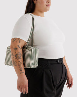 Baggu Nylon Bowler Bag in Sage Stripe