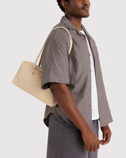 Baggu Nylon Bowler Bag in Custard