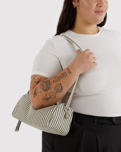 Baggu Nylon Loaf Bag in Sage Stripe