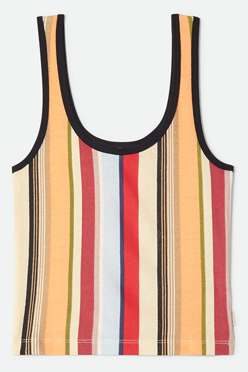 Brixton Organic Ringer A-Tank in Peach Cobbler Multi Stripe