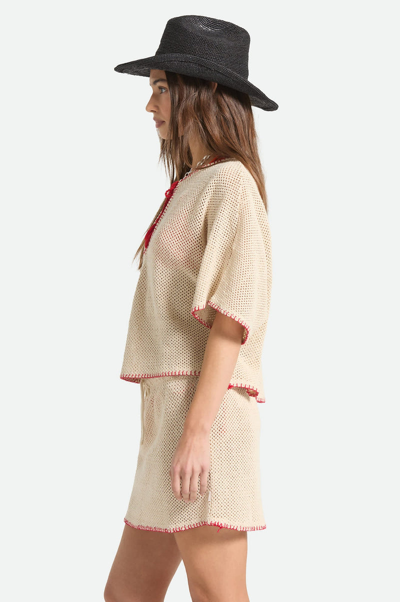 Brixton The Crochet Cover Up in Timeless Taupe