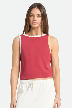 Brixton Carefree Organic Gd Cropped Tank in Robust Red