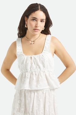 Brixton The Abigail Tie Top Off White Floral