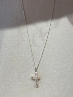 Leora Coronel Pearl Cross Necklace