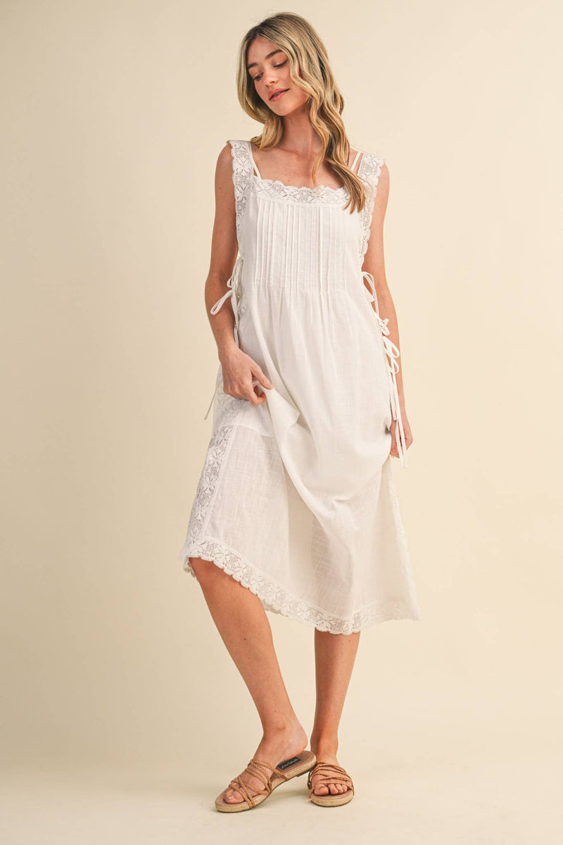 &merci Lace Trim Midi Dress