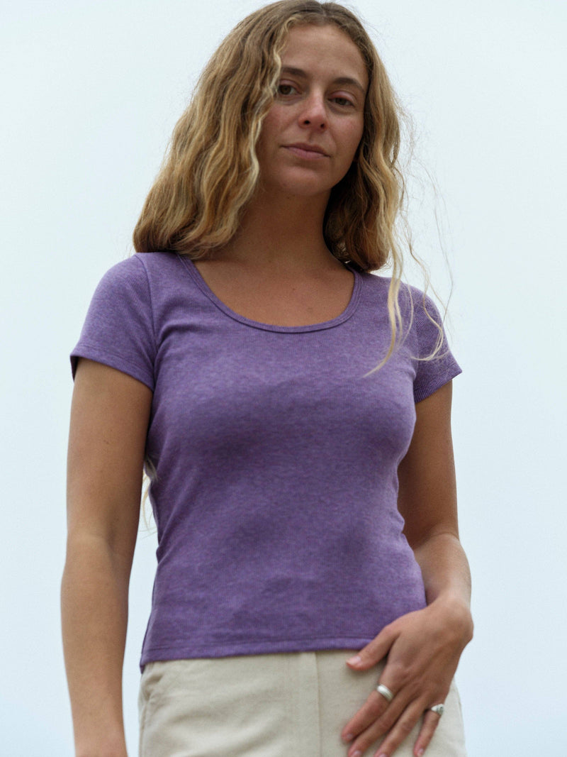 Mollusk Scoop Ribsy Tee in Purple