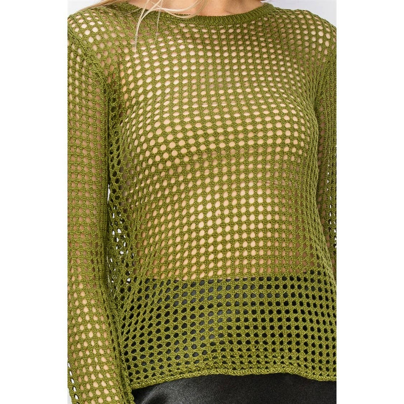 HYFVE Open Knit Long Sleeve Sweater